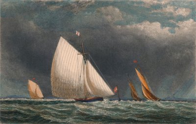 La Regata, Yacht che Girano la Boa, XIX secolo da J Godden