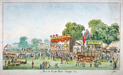 Fiera a Hyde Park, Westminster, Londra, 1814 da J Gordon