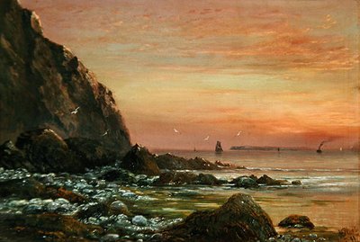 Paesaggio Marino con Scogliera al Tramonto da J. H. Blunt