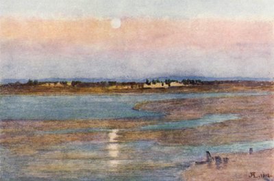 Alba al tramonto, da La Croix Blanche, Mont St Michel da J. Hardwicke Lewis