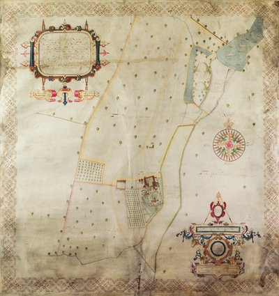 Mappa del maniero di Shifnal, Shropshire, 1635 da J. Harrison