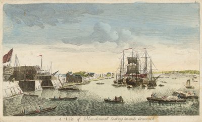 Veduta di Blackwall verso Greenwich da J. Heudelot