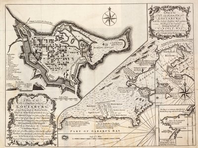 Piano della città e del porto di Louisburg, Capo Bretone da J. Hinton