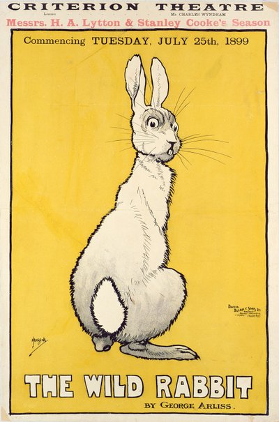 Poster del Coniglio Selvatico, 1899 da J. Hissin