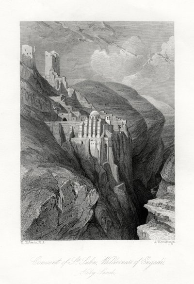 Il Convento di San Saba, Deserto di Engadi, Terra Santa da J. Horsburgh