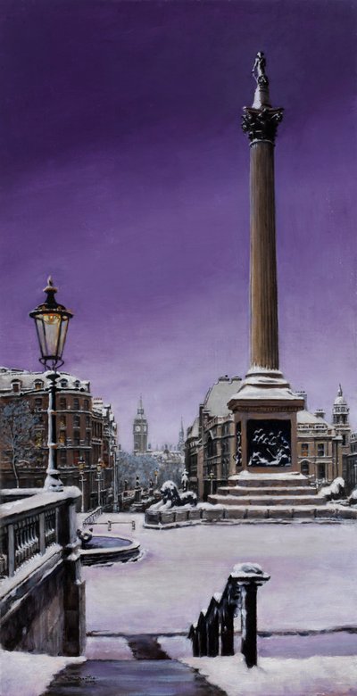 Lord Nelson sotto la neve, 2000 (pittura a olio) da J Hugh L Beattie