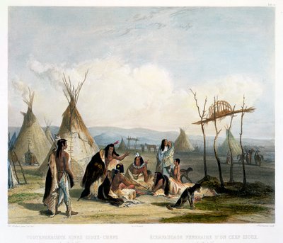 Impalcatura funebre di un capo Sioux vicino a Fort Pierre da J Hurlimann
