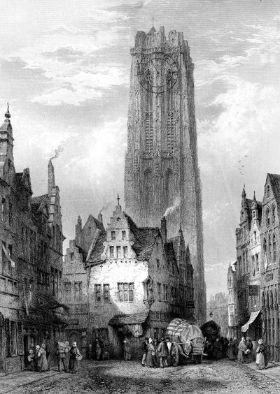 Cattedrale di Malines Mechelen, Anversa, Belgio, XIX secolo da J. J. Crew