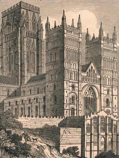 Vista nord-ovest della cattedrale di Durham da J. Jackson
