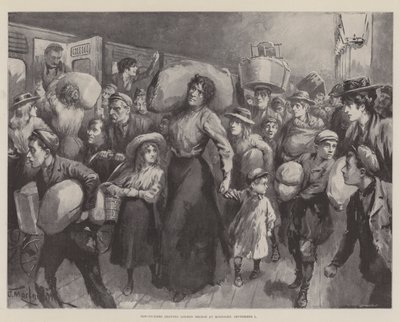 Raccoglitori di luppolo che lasciano il London Bridge a mezzanotte, 1 settembre da J. Macfarlane