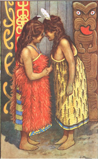 Ragazze Maori, dai poster scolastici MacMillan, c.1950-60 da J. Macfarlane