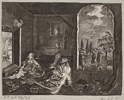 Illustrazione per Adam Olearius, "Persianischer Rosenthal von einem Sinnreichen Poeten Schich Saadi [...]", Schleswig 1660 da J. Muller