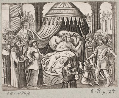 Illustrazione per Adam Olearius, “Persianischer Rosenthal von einem Sinnreichen Poeten Schich Saadi [...]”, Schleswig 1660 da J. Muller