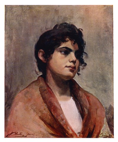 Studio della testa di una ragazza italiana, 1901 da J Muntz