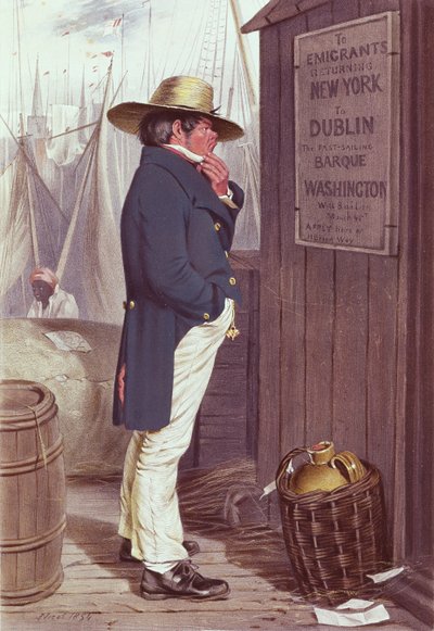 Verso casa, il molo di New York, inciso da T.H. Maguire, 1854 da J Nicol
