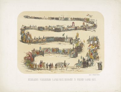 Liberazione dei Paesi Bassi 1 aprile 1572. Commemorata a Utrecht 1 aprile 1872 da J. Nikerk