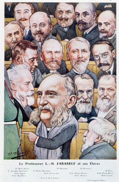Professor Luis Hubert Farabeuf e i suoi studenti, da Chanteclair, c.1910 da J P. Frantz