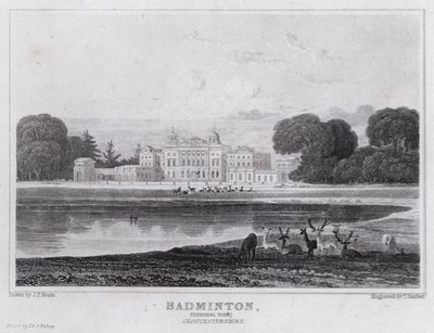 Badminton, vista generale, Gloucestershire da John Preston Neale