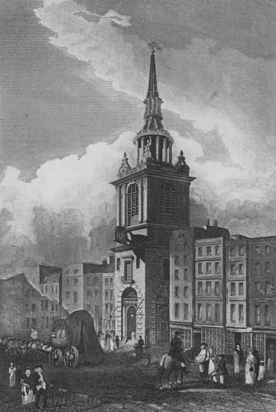 Chiesa di Bow, Cheapside, Londra (incisione) da John Preston Neale