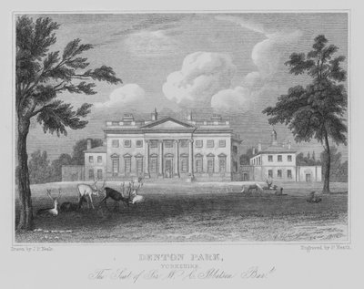 Denton Park, Yorkshire, La Residenza di Sir W C Ibbetson, Baronet (incisione) da John Preston Neale