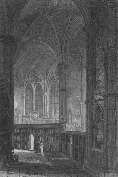Ingresso al Corridoio Sud, Abbazia di Westminster da John Preston Neale