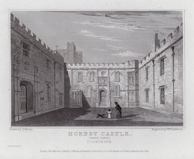 Castello di Hornby, cortile interno, Yorkshire da John Preston Neale