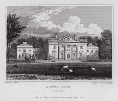 Newby Park, Yorkshire (incisione) da John Preston Neale