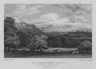 Collina di St Leonard, mostrando il Castello di Windsor, ecc, Berkshire da John Preston Neale