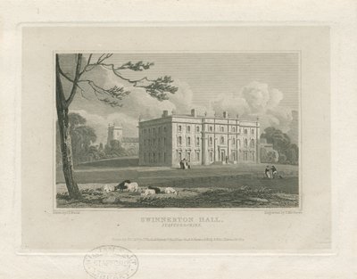 Swynnerton Hall: incisione, nd [c 1821] da John Preston Neale