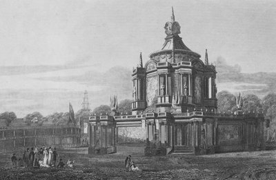 Tempio della Concordia, nel Green Park, Middlesex, come appariva il 1 agosto 1814 da John Preston Neale