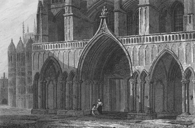 Abbazia di Westminster, portico nord, con parte della cappella di Enrico VII da John Preston Neale