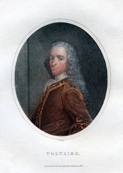 Francois Marie Arouet Voltaire, scrittore e satirico francese del XVIII secolo da J. Pass