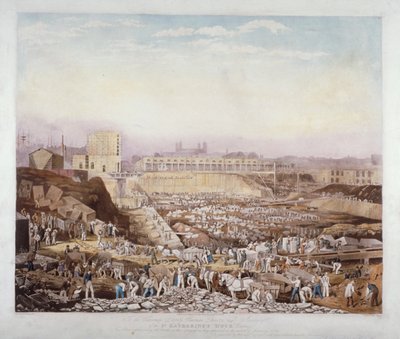 Vista dei lavori di costruzione al St Katherine
