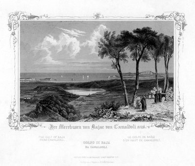Il Golfo di Baja da Camaldoli, Italia, XIX secolo da J. Poppel