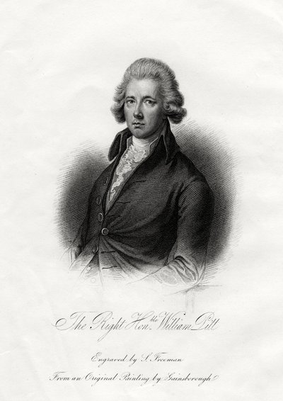 William Pitt il Giovane, statista britannico, XIX secolo da J. Posselwhite