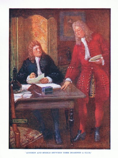 Addison e Steele immaginarono un club, da Letteratura Inglese pub. da T C & EC Jack, c.1920 da J. R. Skelton