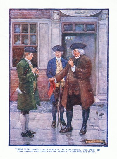 Non si discute con Johnson, disse Goldsmith, da Letteratura inglese pub. da T C & EC Jack, c.1920 da J. R. Skelton