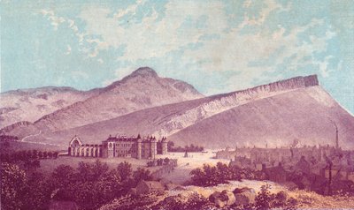 Palazzo di Holyrood e Arthur Seat, c1880 da J Ramage