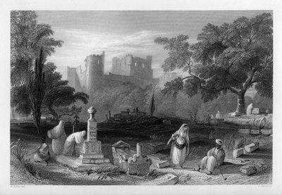 Un cimitero turco a Sidone, Libano, 1841 da J. Redaway