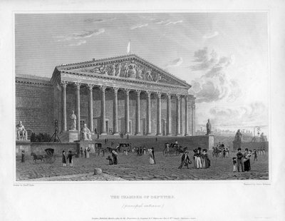 La Camera dei Deputati, ingresso principale, Parigi, Francia da J. Redaway
