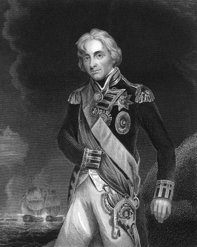 Horatio Nelson, 1º visconte Nelson, comandante navale inglese, c1798-c1805 c1857 da J. Rogers