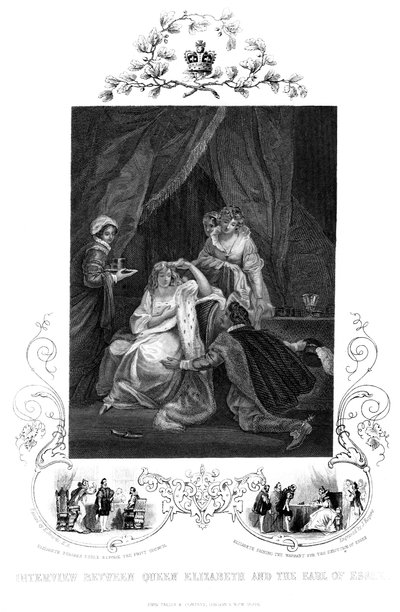 Colloquio tra la regina Elisabetta e il conte di Essex, XIX secolo da J. Rogers