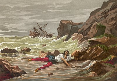 Morte di Vesalio in un naufragio al ritorno dalla Terra Santa da J. Serra