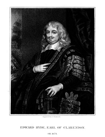 Edward Hyde, I conte di Clarendon, storico e statista inglese, 1824 da J. Thomson