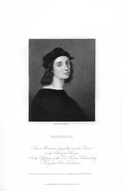 Raffaello, artista del Rinascimento italiano, c1836 da J. Thomson