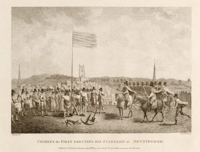 Carlo I erige il suo stendardo a Nottingham da J. Throsby