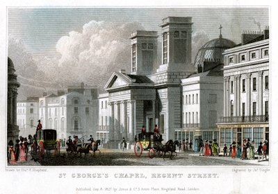Cappella di San Giorgio, Regent Street, Westminster, Londra da J. Tingle