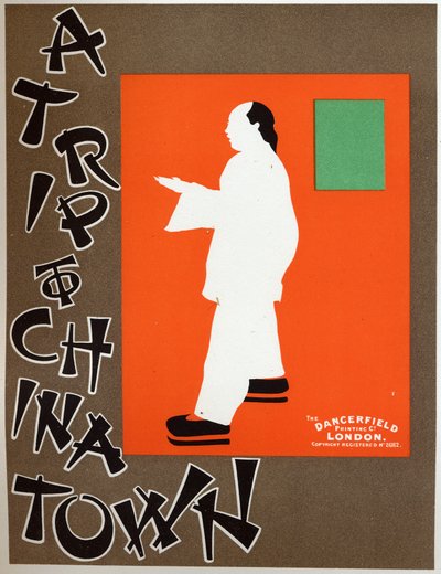 Arte. Intrattenimento. Un viaggio a Chinatown, commedia musicale di Charles Hoyt. Poster di Berggarstaff, Inghilterra, c.1891-1895 da J. and W. Beggarstaff