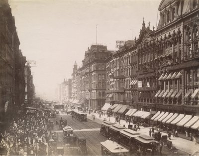 Veduta di State Street verso nord da Madison Street, Chicago, 1890 da J. W. Taylor