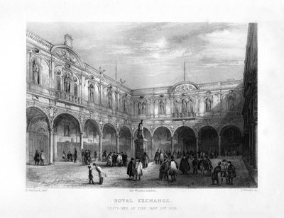La Borsa Reale, Londra, XIX secolo da J. Woods